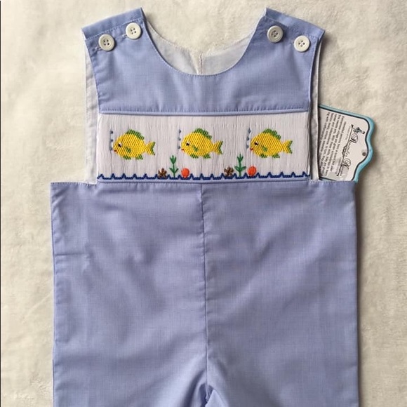 SOLD Boy fish smocked Jon Jon - Picture 1 of 1